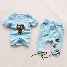 Summer Boys Clothes 2016 New Baby Boy Clothing Set cat Toddler girls Clothing Cotton Linen Kids Clothes Children Clothing Set 2024 - buy cheap