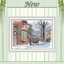 Christmas wishes Snow Scenic paintings pattern printed on fabric DMC 14CT 11CT DIY Cross Stitch Needlework kits Embroidery Sets 2024 - купить недорого