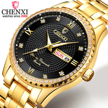CHENXI Mens Watches Top Brand Luxury Golden Full Steel Quartz Watch Men Gold Clock Fashion Male Wristwatches Relogio Masculino 2024 - buy cheap