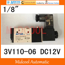 3V110-06 two tee pneumatic solenoid valve port 1/8" DC12V control valve 2024 - buy cheap
