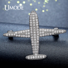 UMODE Luxury CZ Crystal Airplane Brooch for Women Brooch and Pins Jewelry Suit Clothes Clips Aircraft Model UX0012 2024 - buy cheap