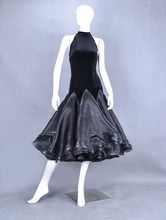 WORLD FASHION black sleeveless ballroom waltz tango modern one piece dance competition dress 2024 - buy cheap