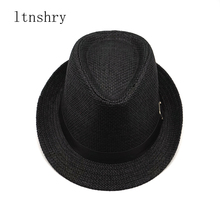 Men Straw Jazz cap Casual Panama Sun Hats for Men Summer Fashion Beach Hat for Male Fedora Visor Caps for Belt decorated hat 2024 - buy cheap