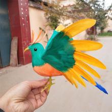 Aves de penas verdes coloridas, modelo de pássaro cerca de 22x28cm, asas espalhadas, artesanato, adereços, decoração de jardim caseiro presente p0880 2024 - compre barato