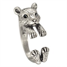 QIAMNI New Style 10pcs/lot Wholesale Hamster Animal Vintage Ring Gift for Woman and Girls Hot Fashion 2024 - buy cheap