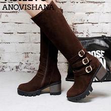 ANOVISHANA-botas de nieve con cremallera para mujer, calzado aterciopelado, S738 2024 - compra barato