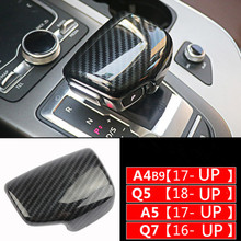 Car Styling Interior  automatic speed gear shift knob head cover carbon fiber Sticker For Audi A4 B9 A5 Q7 shifter trim Auto 2024 - buy cheap