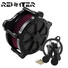 REWMTER Motorcycle Air Cleaner Black Air Filter Red Element Air Cleaner For Harley XL Sportster 04-19 Touring Softail 2000-2018 2024 - buy cheap