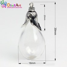 OlingArt 18x39mm Glass Pendant glass bottle vial necklace Vintage Mini Wish Bottle Necklace Jewelry making DIY Women Gift 2019 2024 - buy cheap