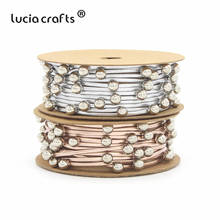 Lucia crafts 2y/lot 2mm Gold/Silver Graland Leather Cord Findings string Rope with beads DIY Handmade Garment Materials I1103 2024 - buy cheap
