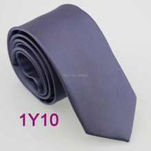 YIBEI Coachella SKINNY Tie Gray Solid Color Microfiber Woven Necktie SLIM Tie Narrow Tie 2024 - buy cheap