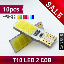 SALE Super bright NEW LED 10pcs T10 2COB car CANBUS led wedge bulb 194 168 192 W5W door lamp 2 COB GLOWTEC 2024 - buy cheap