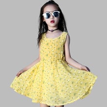 Girl summer dress floral print children's clothing big kids costume teen girl princess dress 6 8 10 12 14 years 2024 - buy cheap