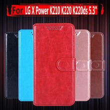 Luxury Wallet Leather Case for LG X POWER K220DS K220 LS755 US610 Fundas Original Phone Cover Flip Stand Capa Coque Pouch 2024 - buy cheap