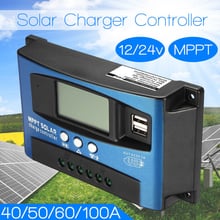 30A/40A50A60A 12 v/24 v trabalho Auto PWM Controlador de Carga Solar com LCD Saída Dual USB Solar painel de células PV Regulador Carregador de Casa 2024 - compre barato