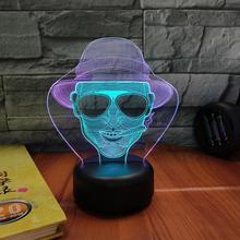 Smoking Cowboy Visual Night 3d Light Creative Seven Color Touch Charging Led Table Lamp For Bedroom Moderne Desk Lamp 2024 - buy cheap