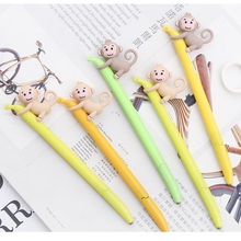 Bolígrafo de gel Kawaii monkey de 0,5mm, rodillo de papelería, accesorios de oficina, material escolar FB748, color negro, 30 unids/lote 2024 - compra barato