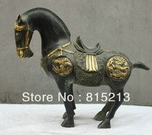 Free Shipping wang 000908 9.6 China Folk Culture bronze statue FengShui Lucky Dragon&Phoenix Horse Statue 2024 - buy cheap