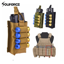 Tactical Magazine Pouch 13.5x 9cm with 4 shots 12 Gauge Shotgun Shells Single 5.56mm Mag Pouch with Strip for Hunting 2024 - buy cheap
