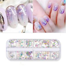 1 Box Mermaid Sequins 3D Sparkly Nail Art Glitters Transparent Aurora Flakes Holographic Paillette Charm Manicure Decorations 2024 - buy cheap