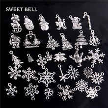 SWEET BELL 100pc Vintage Metal Christmas Charm for Jewelry Making DIY Christmas Gift Pendant Charms Jewelry Handmade Crafts 6207 2024 - buy cheap