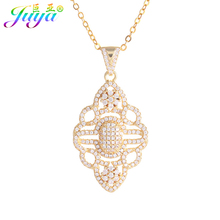 Dropshipping Micro Pave Zircon Floating Flower Charm Pendant Necklace For Women Fashion Luxury Necklace Wedding Party Jewelry 2024 - buy cheap