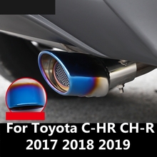 Car Exhaust Muffler Tip Pipe Chrome Trim Modified Car Rear Tail Throat Liner Accessories For Toyota C-HR CH-R 2017 2018 2019 2024 - buy cheap