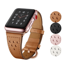 Pulseira de couro genuíno para apple watch, pulseira para apple watch 6/5/4/3/2/se/1 tamanho 44mm 40mm 42mm 38mm 2024 - compre barato