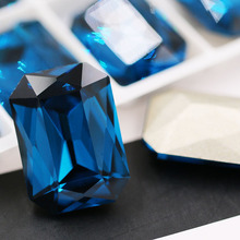 Diamantes de imitación en forma octogonal, 10x14mm, 13x18mm, color azul pavo real, cristales strass, accesorios de ropa 2024 - compra barato