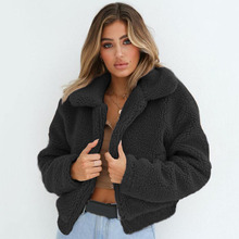 Winter Thick Zipper Lapel Fleece Fur Coat Women Warm Lamb Wool Coat Female Jacket Pocket Overcoat Short Outerwear Plus Size 2024 - buy cheap