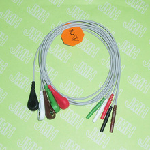 1.5 Din Series ECG/EKG AHA 5 lead cable and leadwires,Clip or snap. 2024 - buy cheap