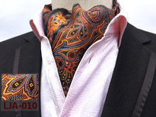 2021 nova moda masculina gravata paisley 100% seda ascot cravat, casual jacquard laços tecido festa de casamento preto lote 2024 - compre barato