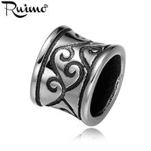 RUIMO Tibetan Style Stainless Steel 8mm Big Hole Beads Accessories For DIY Men Women Charms Bracelet Jewelry Findings Wholesale 2024 - buy cheap
