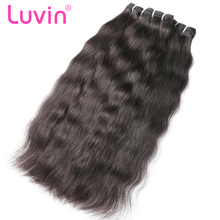 Luvin-extensiones de cabello virgen brasileño, postizo sin procesar, liso, Natural, 100%, 3, 4 Uds. 2024 - compra barato
