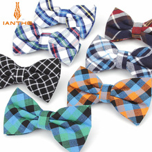 Brand New Men Bow Tie Plaid Style Cotton Bowtie Casual Gravata Borboleta Butterfly Tartan Strip Colorful Ties Vintage Neckwear 2024 - buy cheap