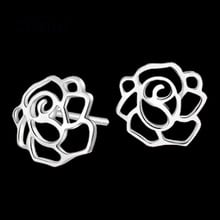 ZRHUA Original Silver Color Jewelry For Women Romantic Flower Earring Stud Small Stud Earring For Girls Wholesale 2024 - buy cheap