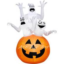 free shipping AceAirArt Inflatable 7ft H Ghost Trio Three ghost in the pumpkin Halloween Decoration 2024 - buy cheap