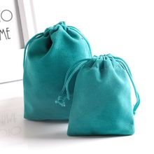 100pcs/lot Lake Blue Velvet Bag 7x9cm 9x12cm Small Charms Jewelry Packaging Bags Cute Wedding Velvet Pouch Christmas Gift Bag 2024 - buy cheap