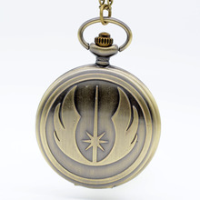 Reloj de bolsillo de cuarzo para hombre y mujer, pulsera con colgante analógico, de la guerra de las galaxias, de bronce, para regalo 2024 - compra barato