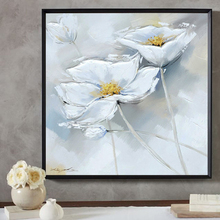 high quality White Flower oil painting Wall Picture Handmade flower Oil Painting On Canvas White flower For Living Room bedroom 2024 - buy cheap