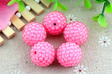 Kwoi vita New Mint Hotpink Clear  Resin Rhinestone Ball  beads Wholesales  AAA Quality 20mm Chunky 100pcs/lotfor Kids  Jewelry 2024 - buy cheap