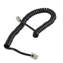 Cable de suspensión elástico en espiral, conector RJ9 4P4C, nuevo, color negro 2024 - compra barato