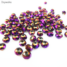 Isywaka Shining Purple Color 3*4mm 145pcs Rondelle Austria faceted Crystal Glass Beads Loose Spacer Beads for Jewelry Making 2024 - buy cheap