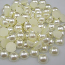 Free shipping 200pcs 16mm Ivory ABS imitation pearl half round flatback pearls Beads 2024 - купить недорого