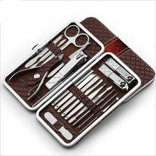 18pcs Manicure Set kit Pedicure Scissor Tweezer Knife Ear pick Utility Nail Clipper Kit Stainless steel Nail Care Tool Sets New 2024 - buy cheap