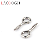 50pcs 10x4mm Silver Tone 316L Stainless Steel Screw Eye Bail Pins Top Drilled Pendant Clasps Jewelry Findings Accessories F2268 2024 - buy cheap