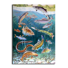 5D DIY Diamond painting Cross stitch rivers Full Square Diamond embroidery fish Full Round Diamond mosaic animal landscape 2024 - buy cheap