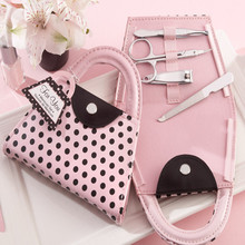 2019 Бесплатная доставка + свадебной розовый горошек Кошелек маникюрный набор для новобрачных подарок для новорожденных малышей, педикюрный набор для гостевых + 250 компл./лот 2024 - купить недорого