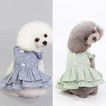 Летнее Хлопковое платье для щенков Одежда для маленьких собак Одежда для чихуахуа, йоркширского терьера с принтом классный костюм Ropa Para Perros XS-XL 2024 - купить недорого