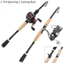 2.7m 7 Section Carbon Fiber Lure Fishing Rod Ultra Light Spinning / Casting Fishing Pole 2024 - buy cheap